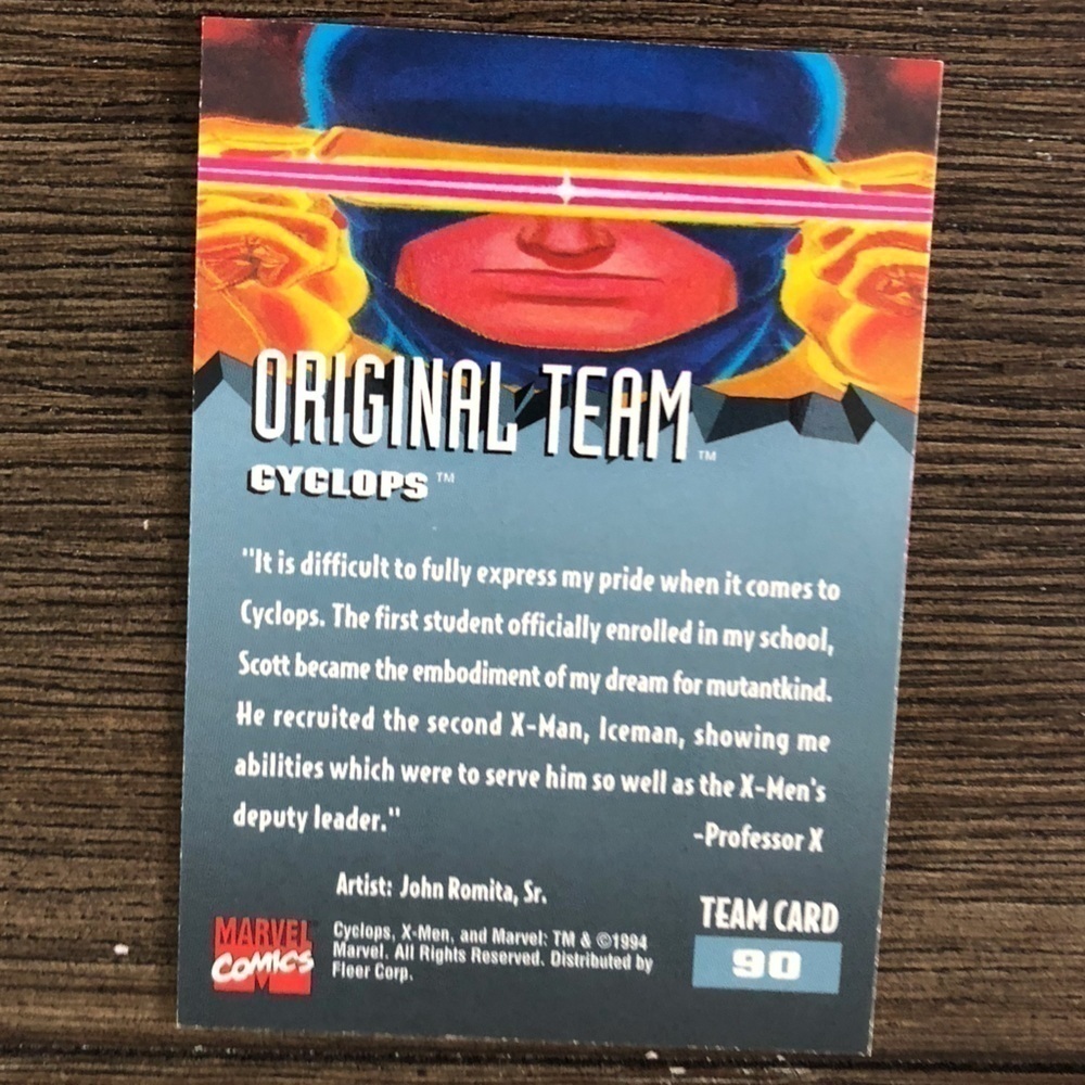 X-Men ’95 Fleer Ultra trading card: Original Team: Cyclops #90 - Picture 2 of 2